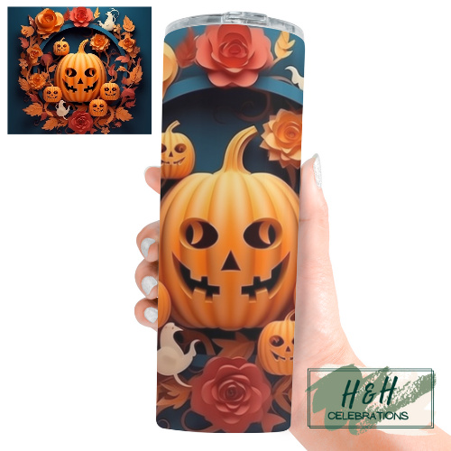 Pumpkin & Roses 20oz Skinny Tumbler