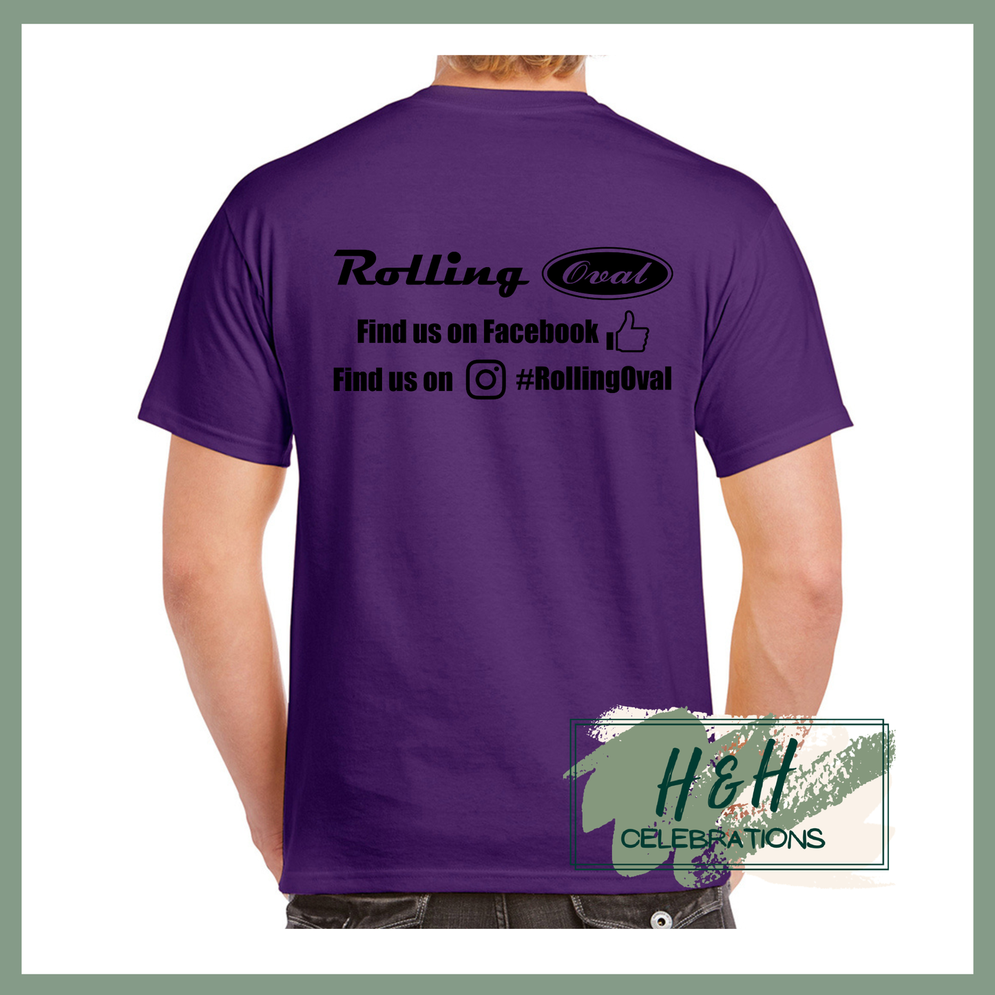 Rolling Oval T-Shirt For Adults - Purple