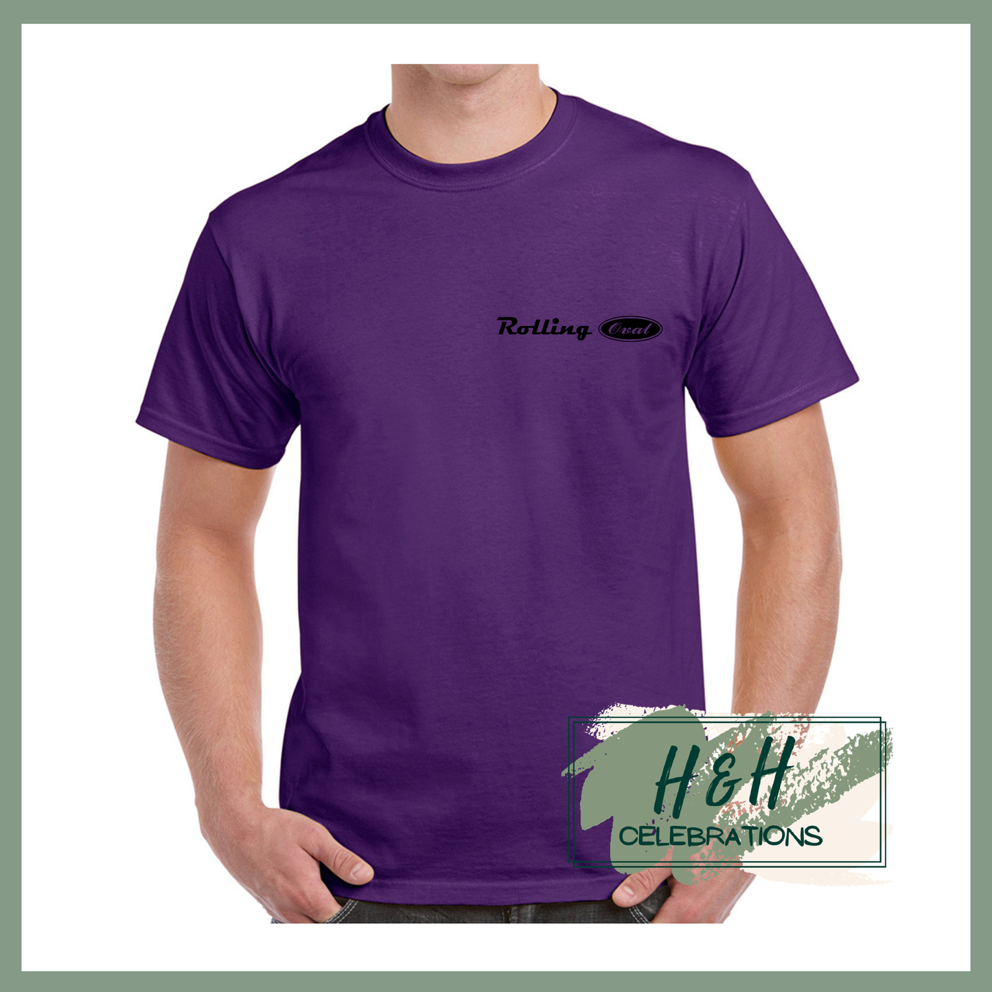 Rolling Oval T-Shirt For Adults - Purple