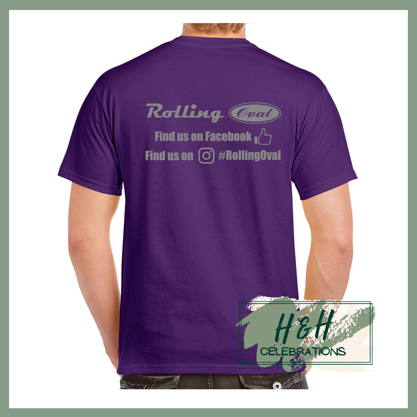 Rolling Oval T-Shirt For Adults - Purple