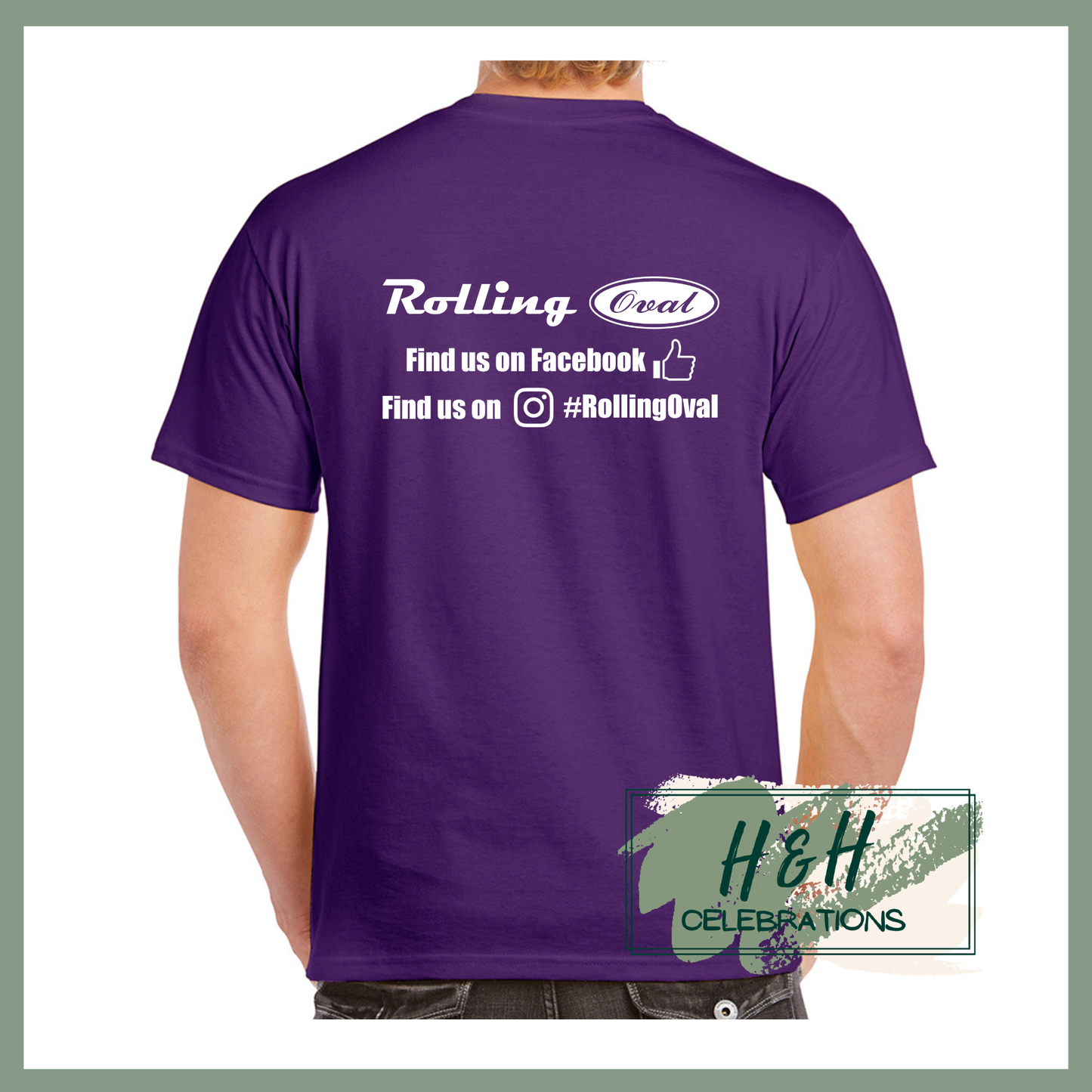 Rolling Oval T-Shirt For Adults - Purple