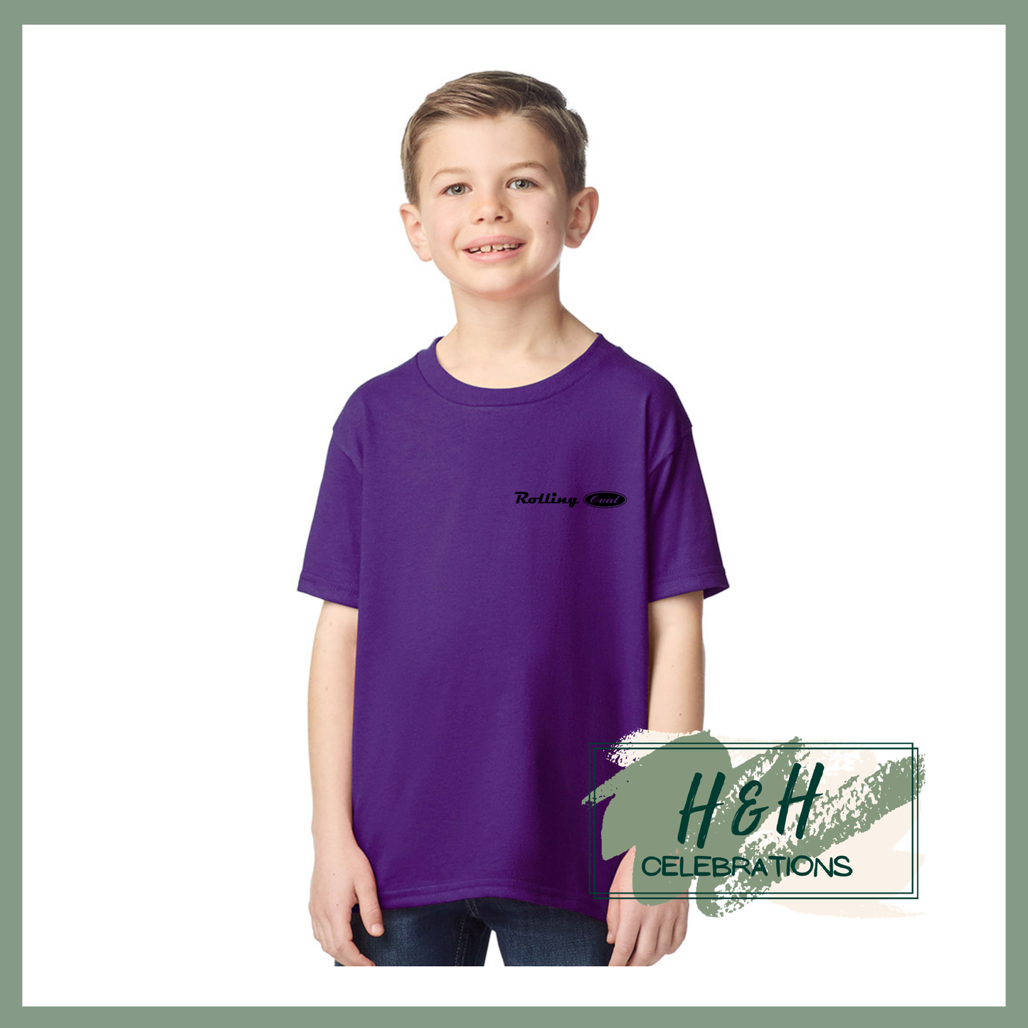 Rolling Oval T-Shirt For Kids - Purple