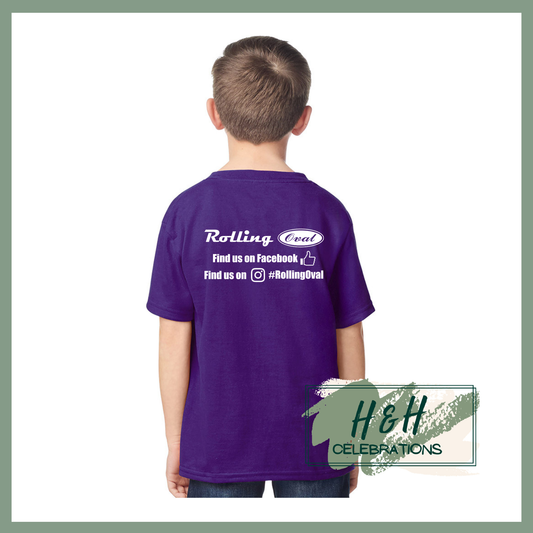 Rolling Oval T-Shirt For Kids - Purple