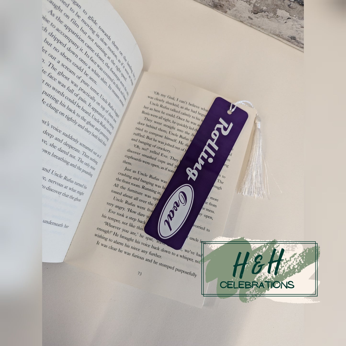 Rolling Oval Aluminium Bookmark
