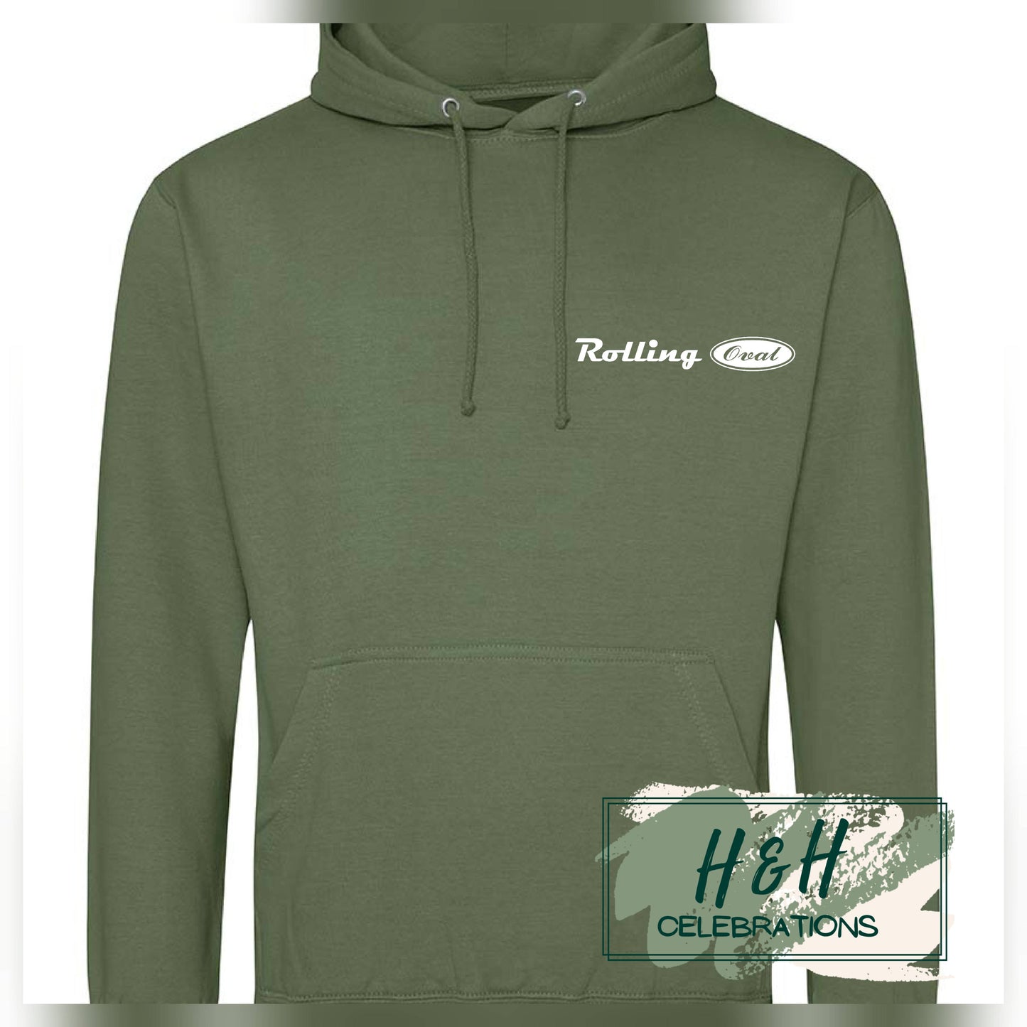 Rolling Oval Hoodie For Adults - Earthy Green