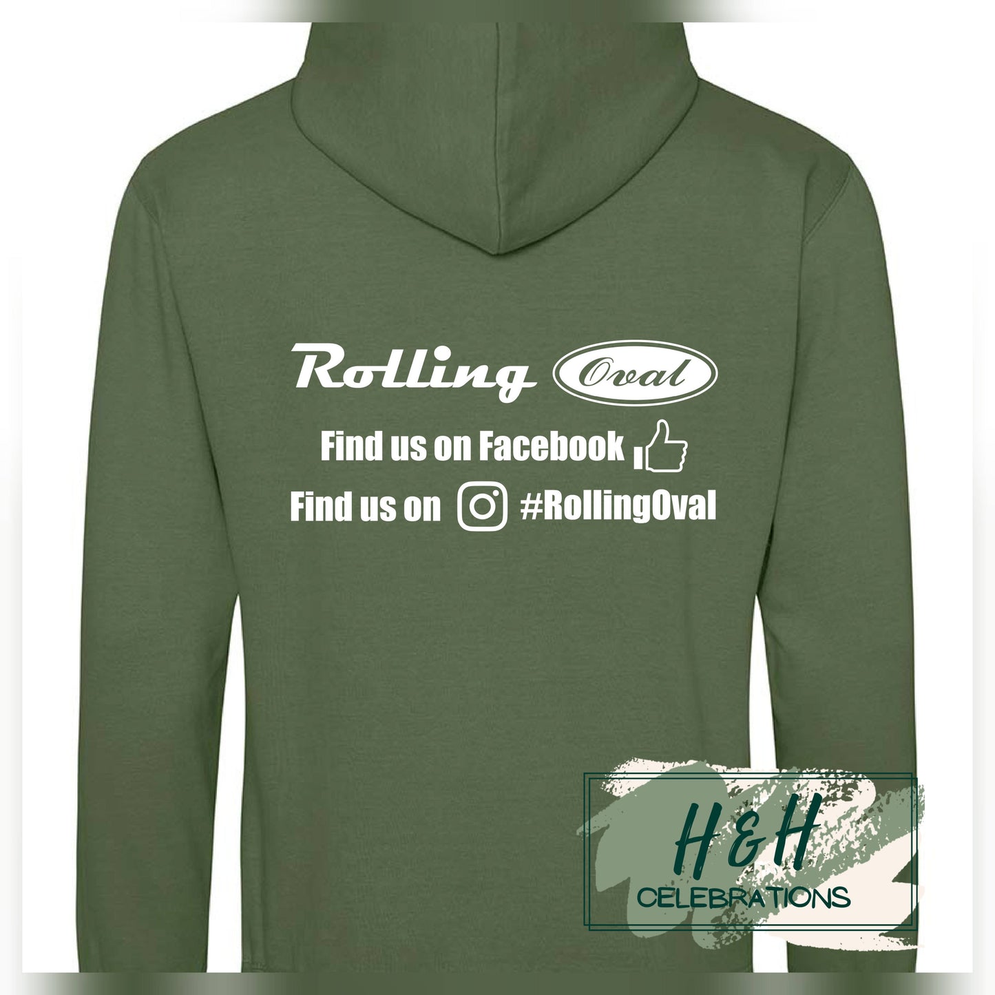 Rolling Oval Hoodie For Adults - Earthy Green