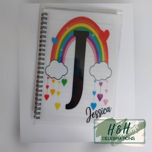 Rainbow Initial Personalised A5 Lined Notepad