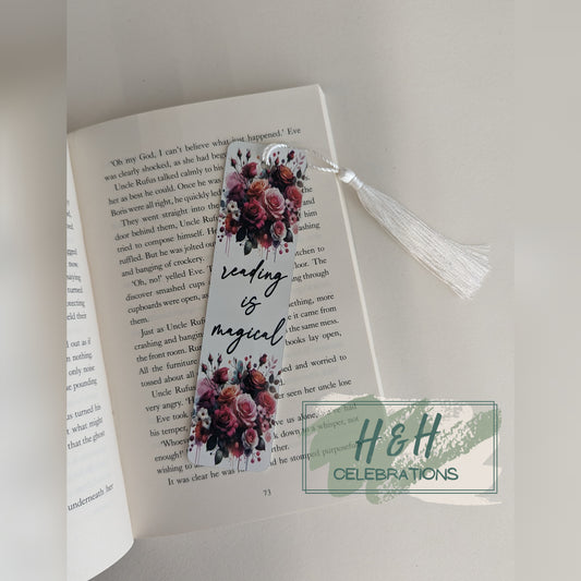 Reading Is Magical Floral Bookmark