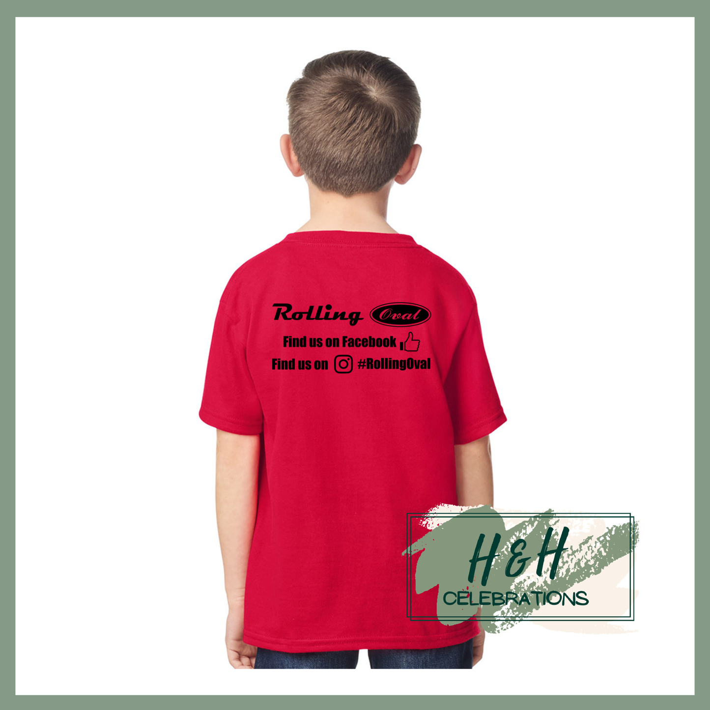 Rolling Oval T-Shirt For Kids - Red