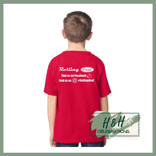 Rolling Oval T-Shirt For Kids - Red