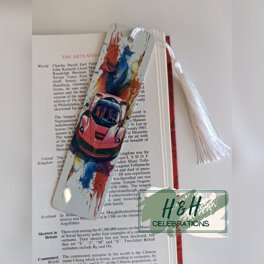 Red Sports Car Bookmark