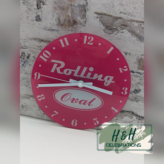 Rolling Oval Glass Clock