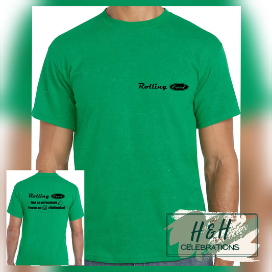 Rolling Oval T-Shirt For Adults - Antique Irish Green