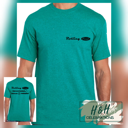 Rolling Oval T-Shirt For Adults - Antique Jade Dome