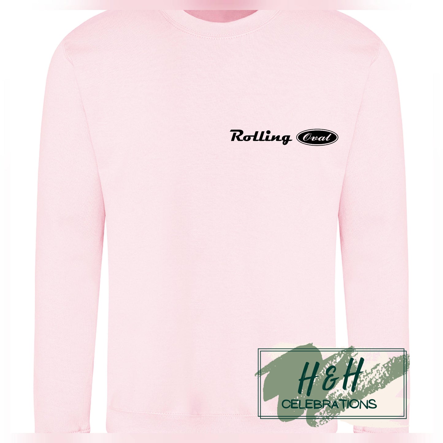 Rolling Oval Sweatshirt For Adults - Baby Pink