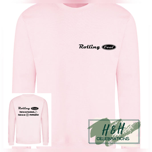 Rolling Oval Sweatshirt For Kids - Baby Pink
