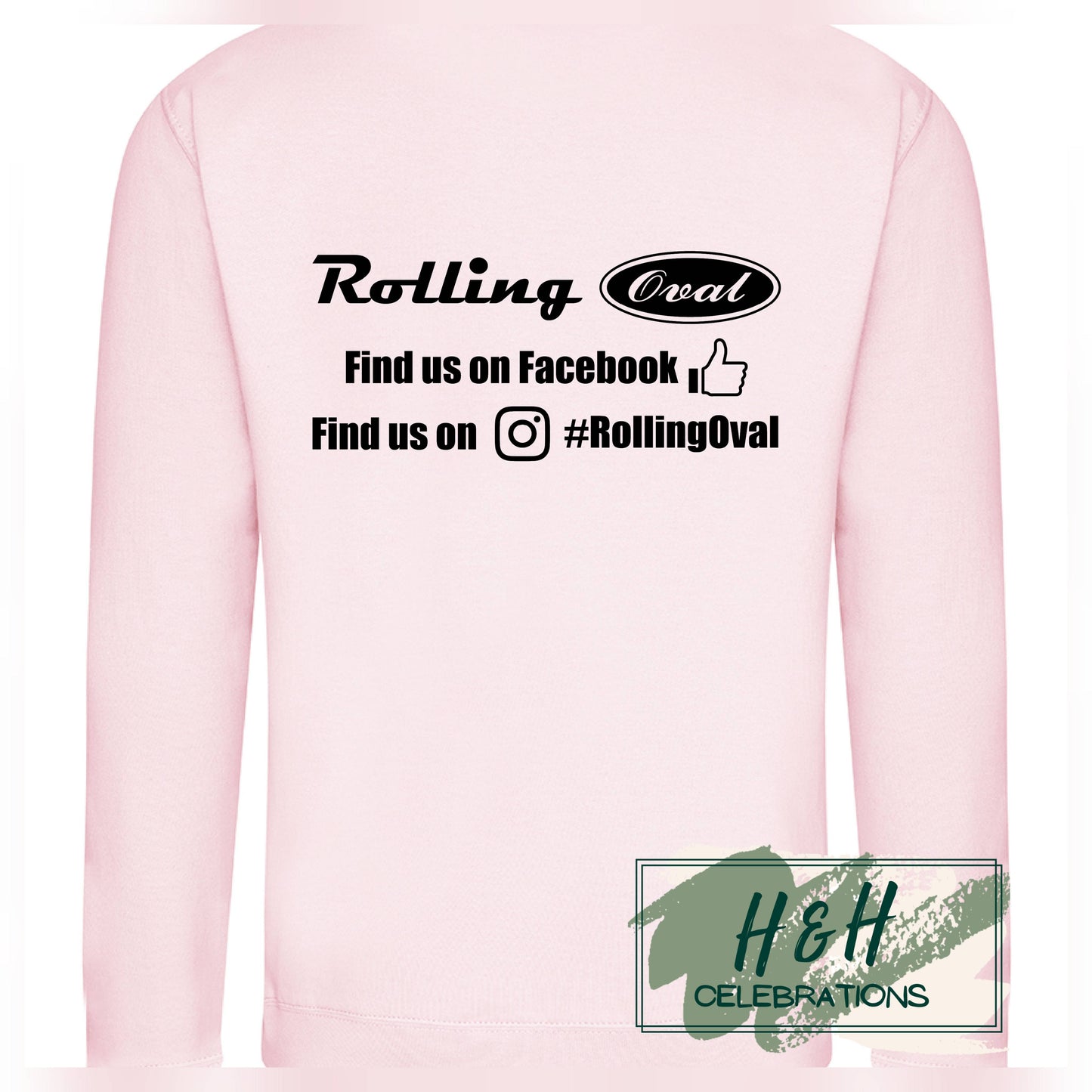 Rolling Oval Sweatshirt For Adults - Baby Pink