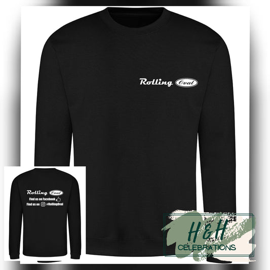 Rolling Oval Sweatshirt For Adults - Black