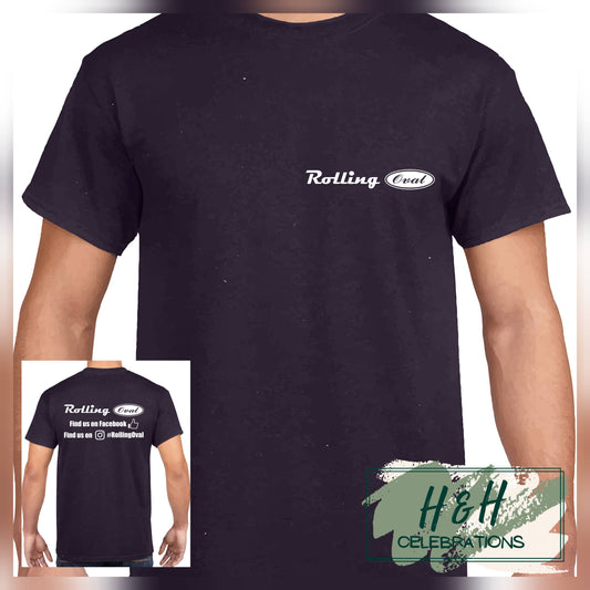 Rolling Oval T-Shirt For Adults - Blackberry