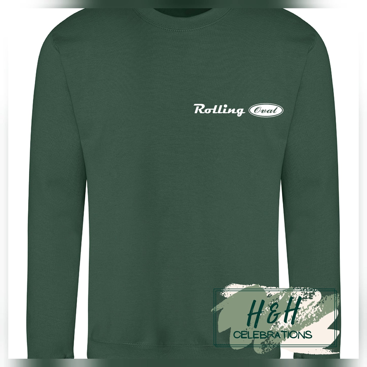 Rolling Oval Sweatshirt For Adults - Bottle Green