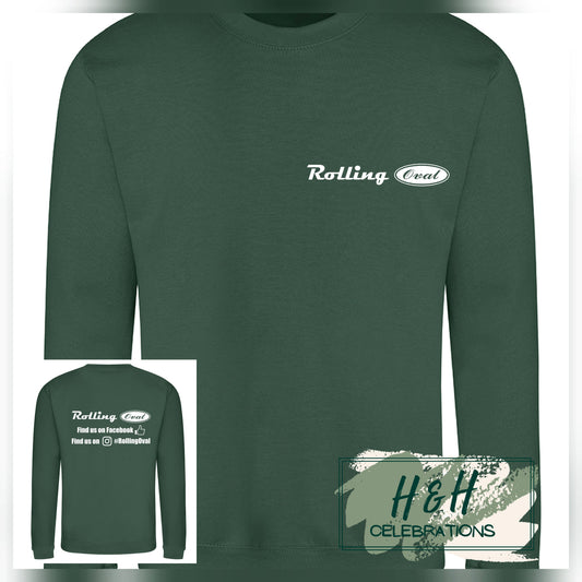 Rolling Oval Sweatshirt For Kids - Bottle Green