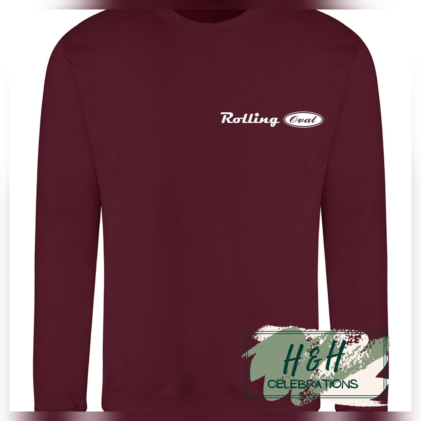 Rolling Oval Sweatshirt For Adults - Burgundy