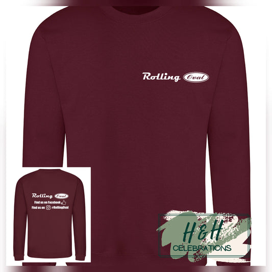 Rolling Oval Sweatshirt For Kids - Burgundy