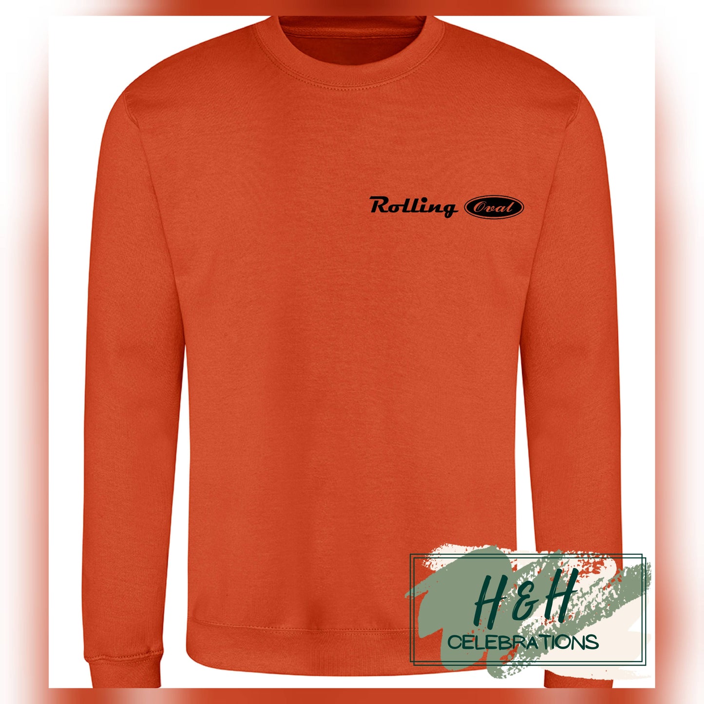 Rolling Oval Sweatshirt For Adults - Burnt Orange