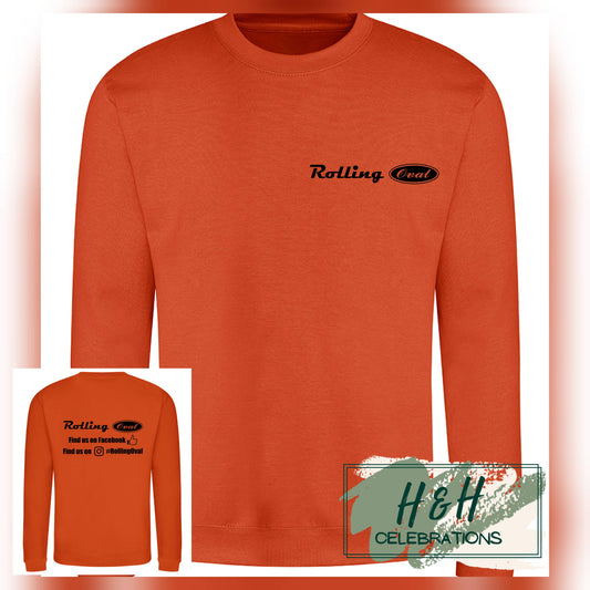 Rolling Oval Sweatshirt For Adults - Burnt Orange