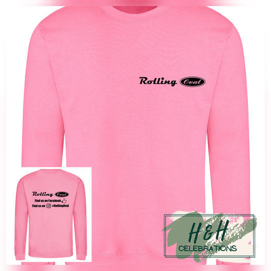 Rolling Oval Sweatshirt For Adults - Candyfloss Pink