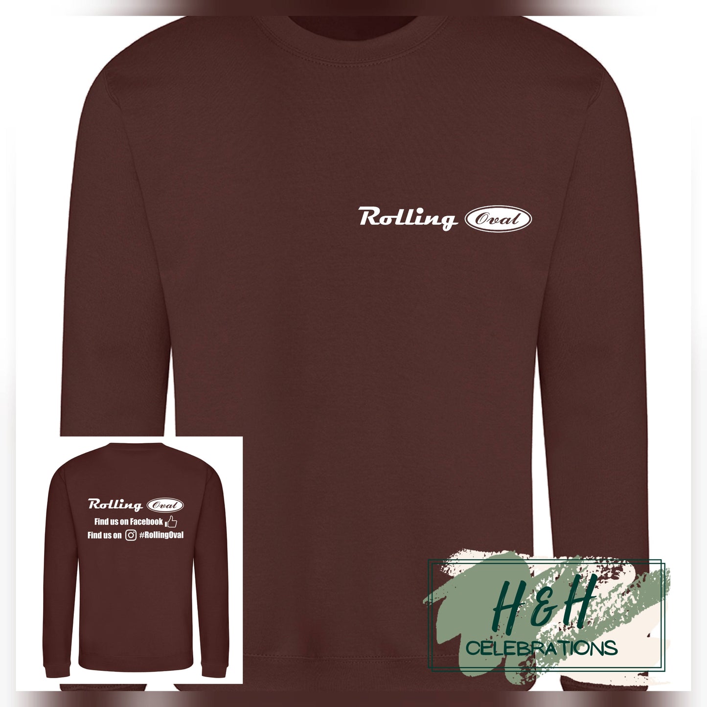 Rolling Oval Sweatshirt For Adults - Chocolate Fudge Brownie