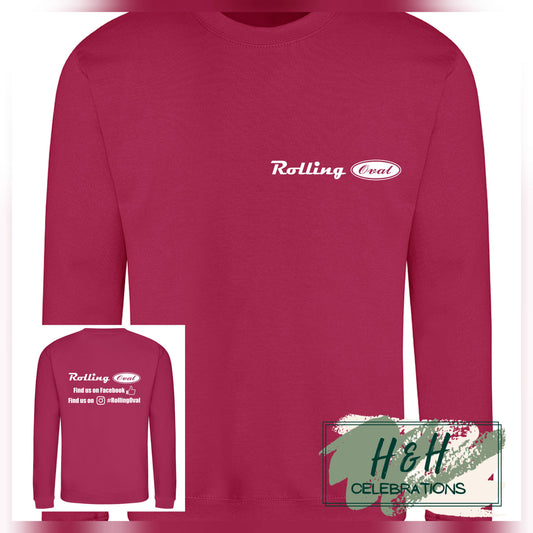 Rolling Oval Sweatshirt For Adults - Cranberry