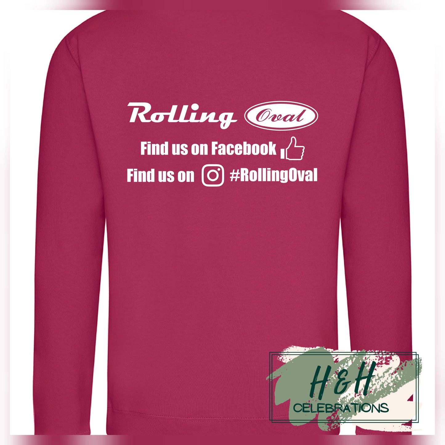 Rolling Oval Sweatshirt For Adults - Cranberry