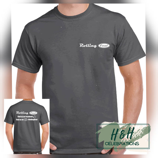 Rolling Oval T-Shirt For Adults - Dark Heather