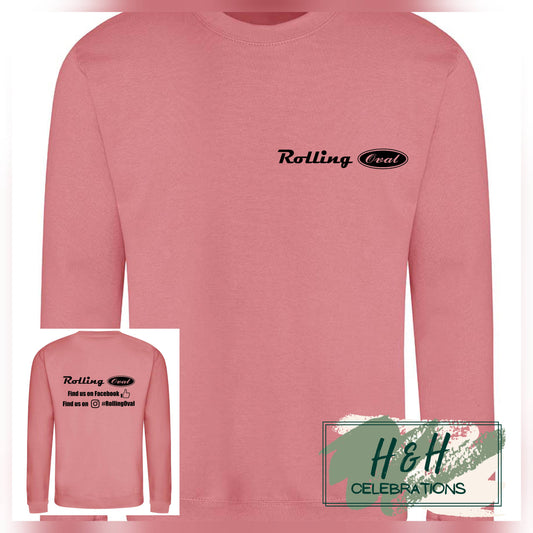 Rolling Oval Sweatshirt For Adults - Dusty Rose