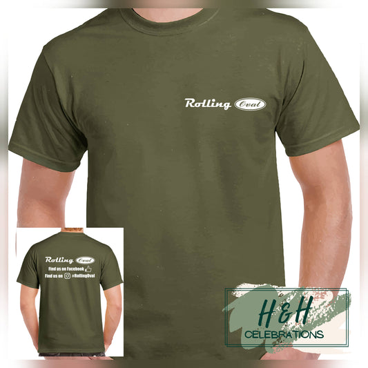 Rolling Oval T-Shirt For Kids - Military Green