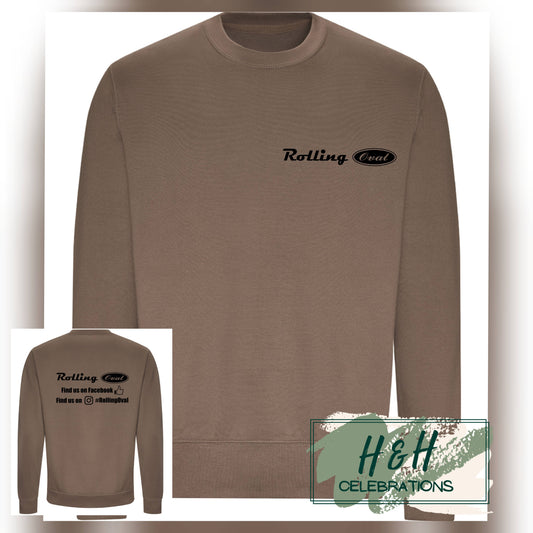 Rolling Oval Sweatshirt For Adults - Mocha