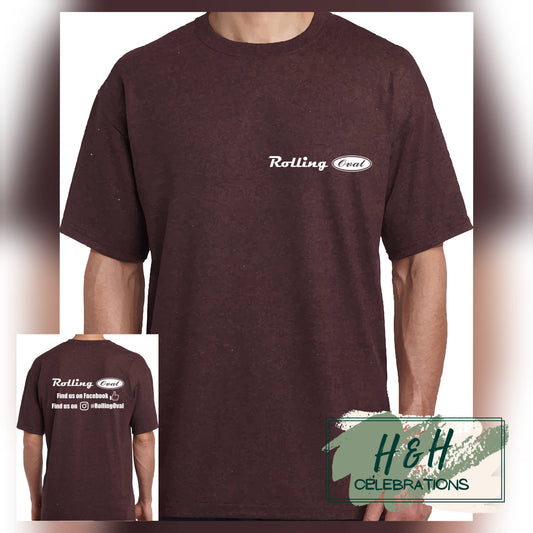 Rolling Oval T-Shirt For Adults - Russet