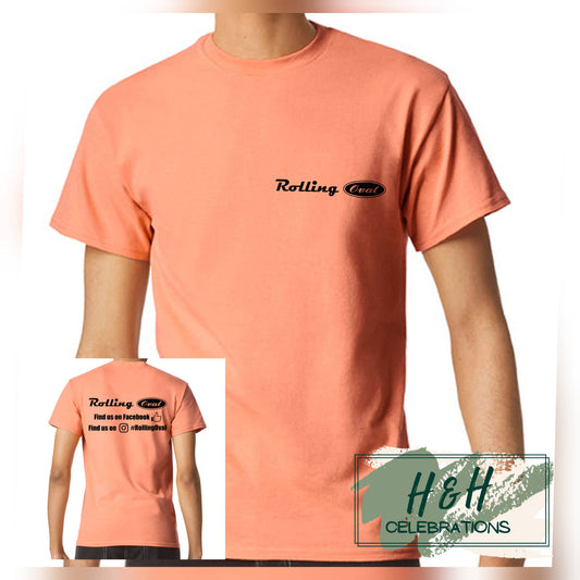 Rolling Oval T-Shirt For Adults - Tangerine