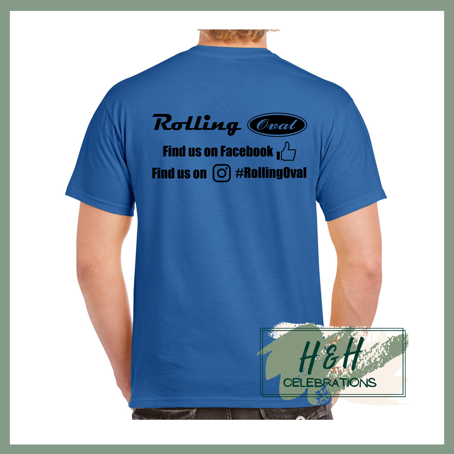 Rolling Oval T-Shirt For Adults - Royal Blue