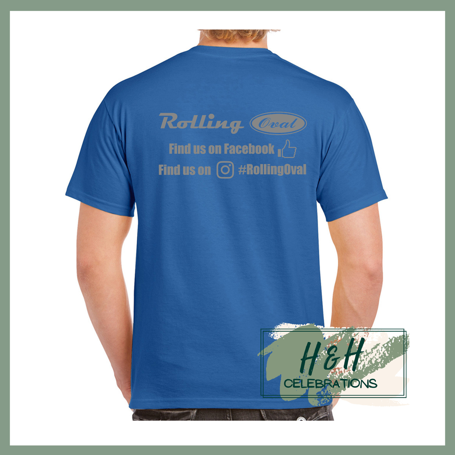 Rolling Oval T-Shirt For Adults - Royal Blue
