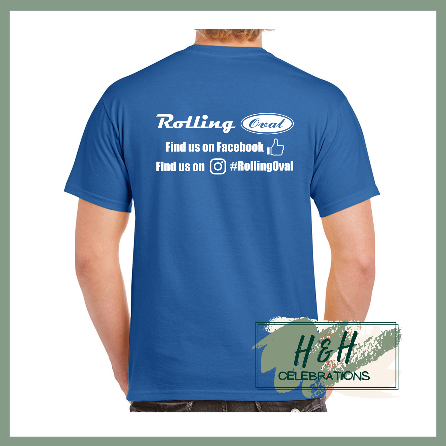 Rolling Oval T-Shirt For Adults - Royal Blue