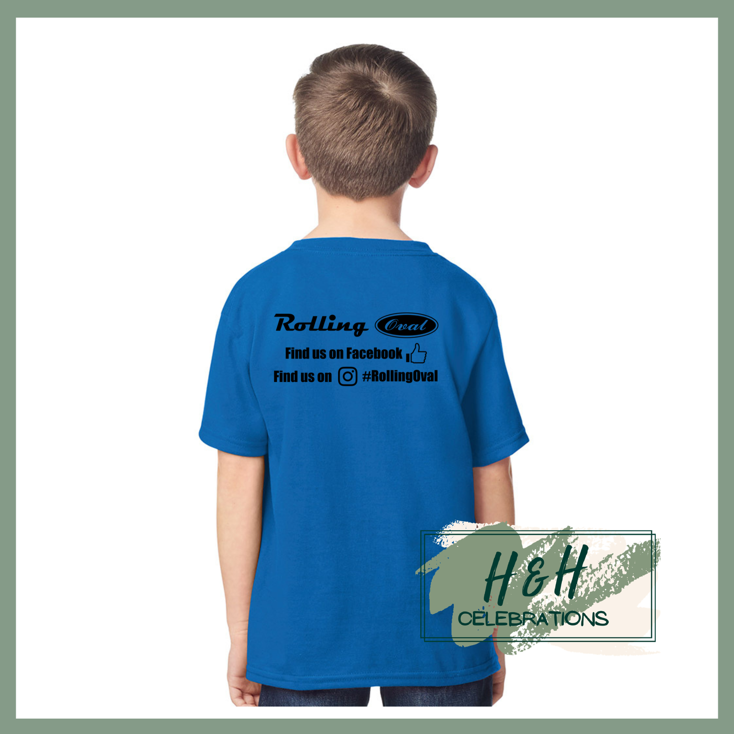 Rolling Oval T-Shirt For Kids - Royal Blue