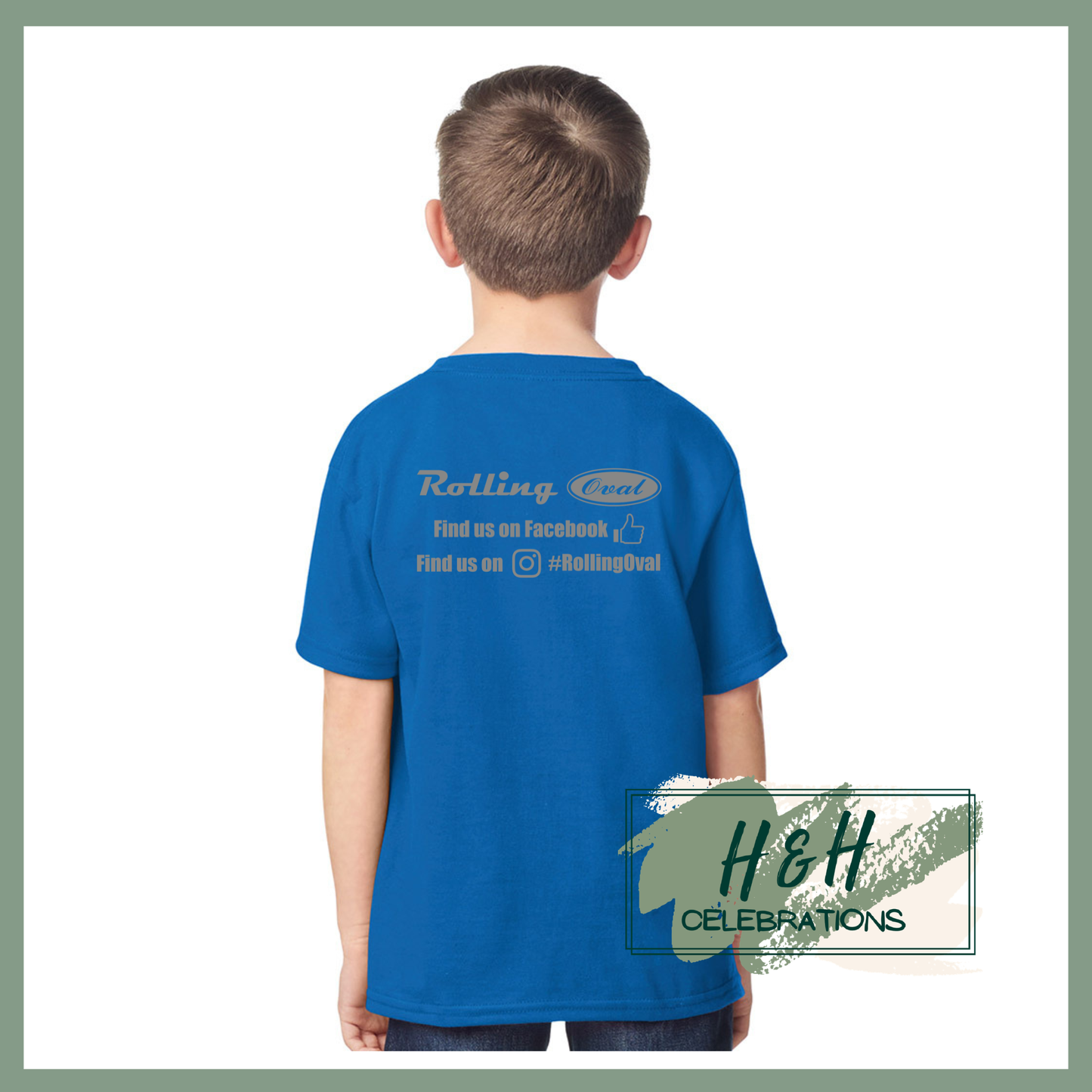 Rolling Oval T-Shirt For Kids - Royal Blue