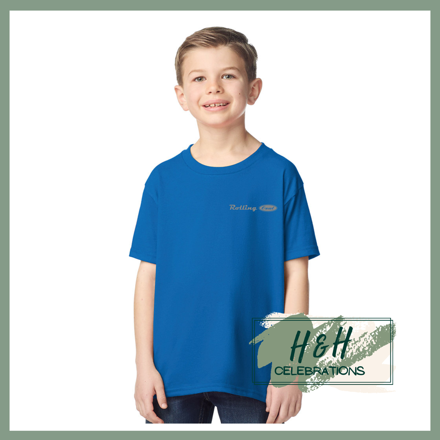 Rolling Oval T-Shirt For Kids - Royal Blue