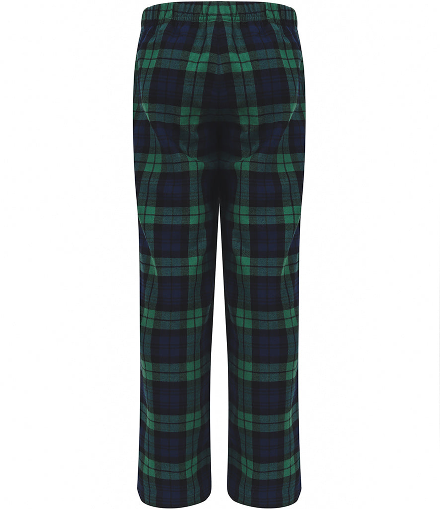 Tartan Christmas Lounge Pants Navy And Green - Kids