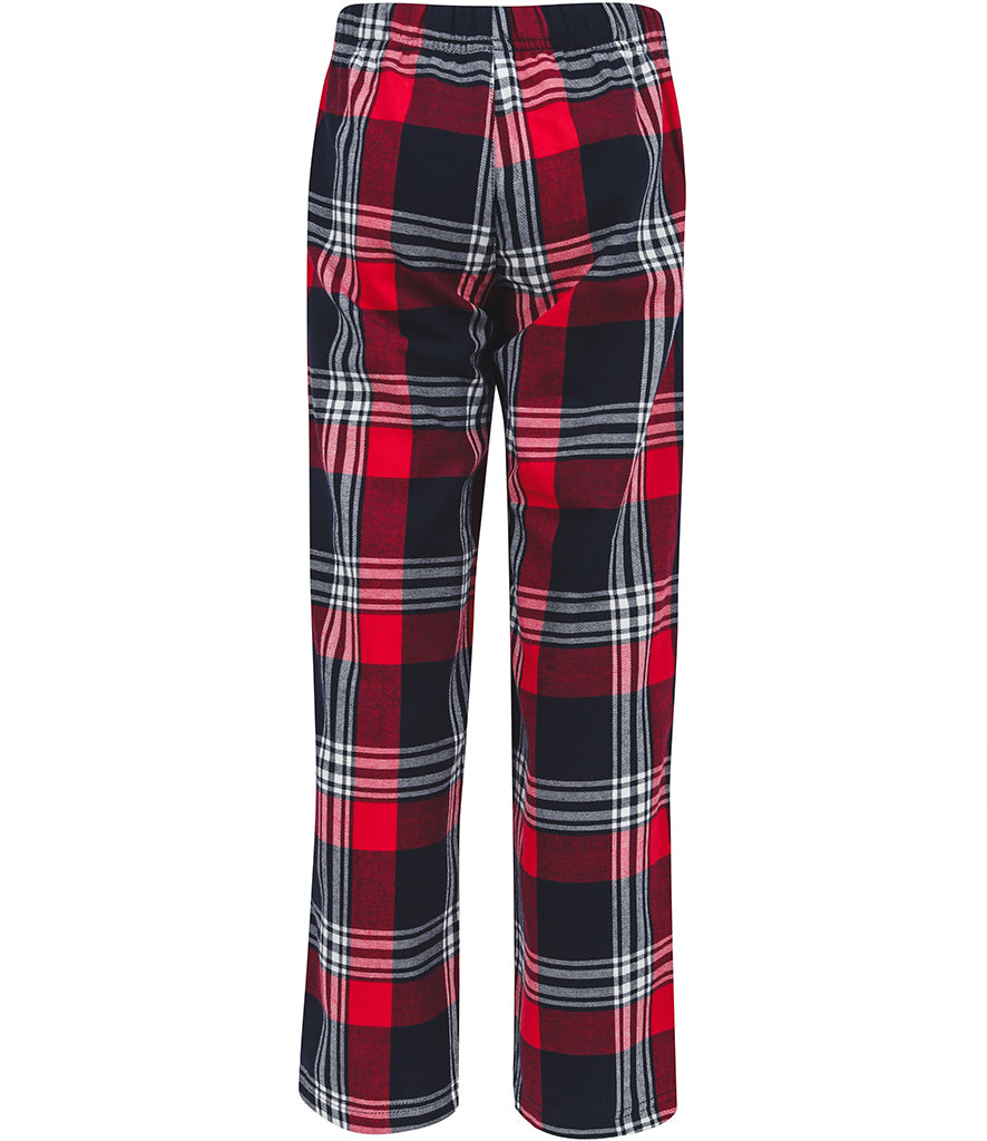 Tartan Christmas Lounge Pants Navy And Red - Kids