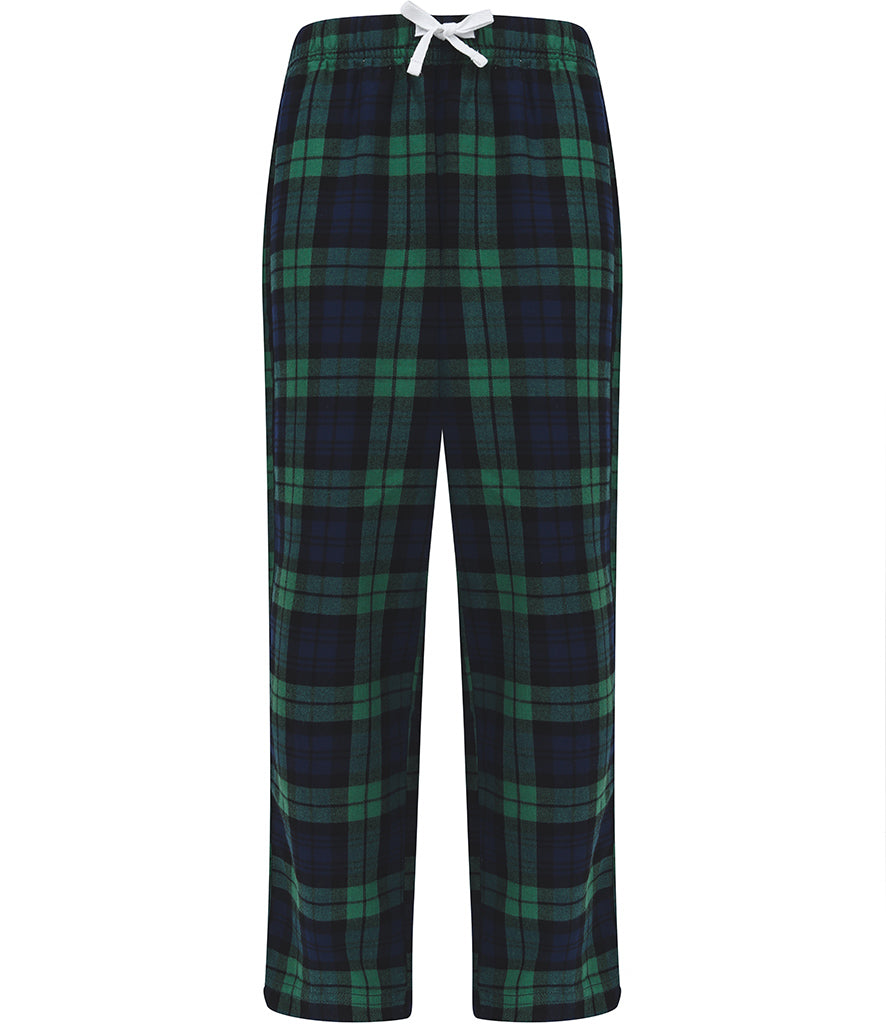 Tartan Christmas Lounge Pants Navy And Green - Kids