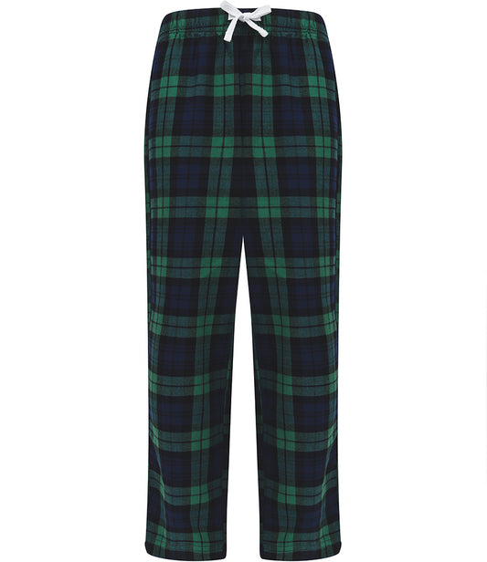 Tartan Christmas Lounge Pants Navy And Green - Kids