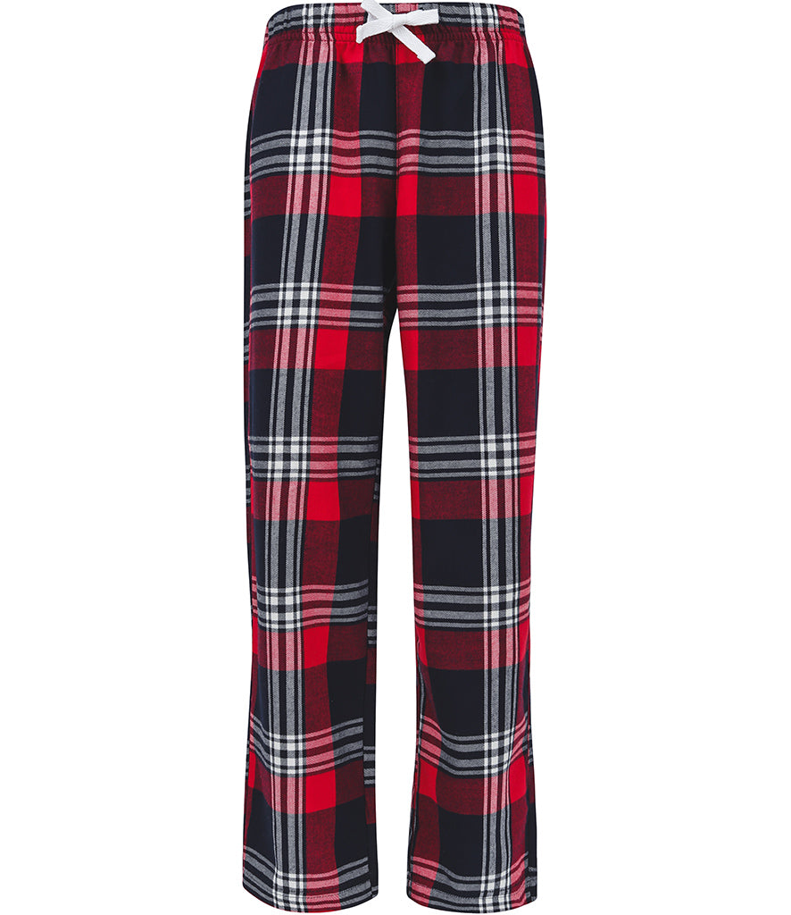 Tartan Christmas Lounge Pants Navy And Red - Kids